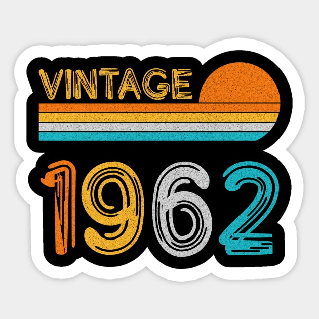 Vintage 1962 Happy 61st Birthday Retro Sticker by myreed